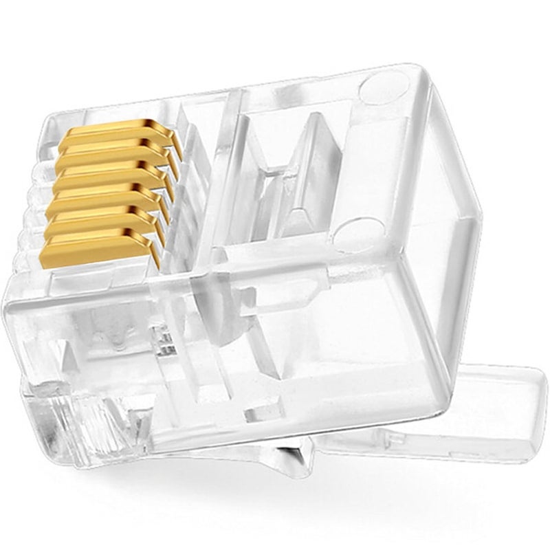 NECABLES 20Pack RJ11/RJ12 Pass Through Connector 6P6C Telephone Modular Plug 3 Prong Type for Phone Line Cord - Image 5